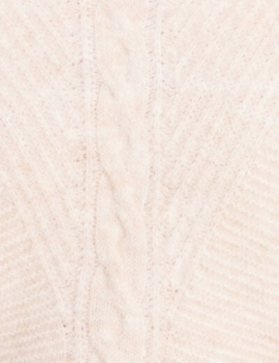 Pull bi-mati&egrave;re col chemise ecru femme