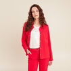 Veste cintrée boutonnée rouge femme
