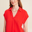 Blouse manches courtes rouge femme