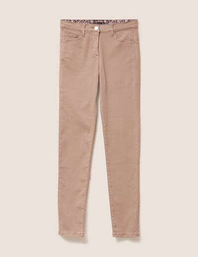 Jean magique ajusté taille standard taupe femme