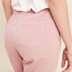 Pantacourt large taille haute rose pastel femme