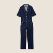 Combinaison pantalon en jean denim brut femme