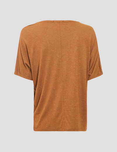 T-shirt manches courtes marron femme
