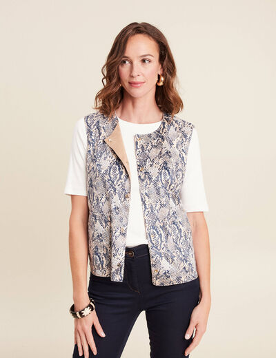 Veste r&eacute;versible cintr&eacute;e sans manches beige femme