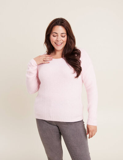 Pull manches longues rose femme