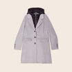 Manteau droit à capuche gris clair femme