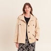Trench col montant doubl&eacute; beige femme