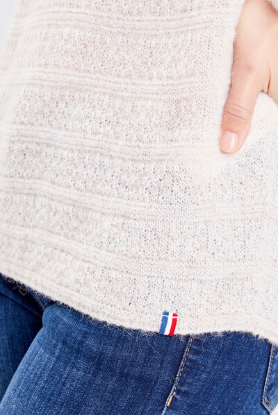 PULL CONFECTIONNÉ EN FRANCE creme femme