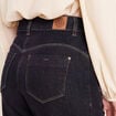Jean droit taille haute 7/8&egrave;me denim brut femme