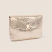 Porte-monnaie en cro&ucirc;te de cuir couleur or femme