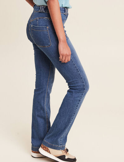 Jean bootcut taille standard denim stone femme