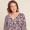 Blouse manches 3/4 rose femme