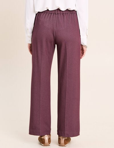 Jean large 7/8&egrave;me bordeaux femme