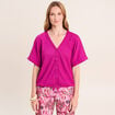 Chemisette effet boule manches courtes violet clair femme