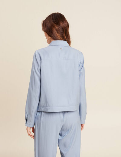 Veste boutonnée bleu clair femme