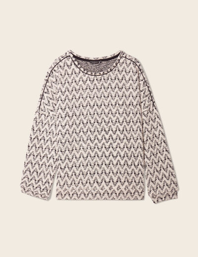 T-shirt manches 3/4 noir femme