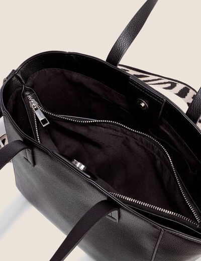 Sac en bandouli&egrave;re doubl&eacute; noir femme