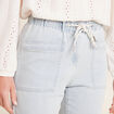 Jean large à coulisse denim bleach femme