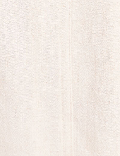Robe droite courte col chemise beige femme