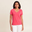 T-shirt manches courtes rose framboise femme
