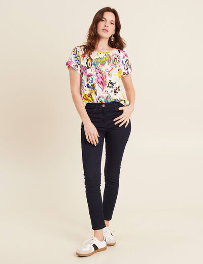 T-shirt manches courtes multicolore femme