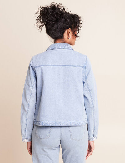 Veste manches longues en jean denim baby bleu femme
