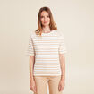 T-shirt col rond marron clair femme