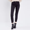 Pantalon ajusté réversible noir femme