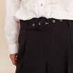 Pantalon droit 7/8&egrave;me taille haute noir femme
