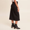 Jupe en maille doubl&eacute;e noir femme