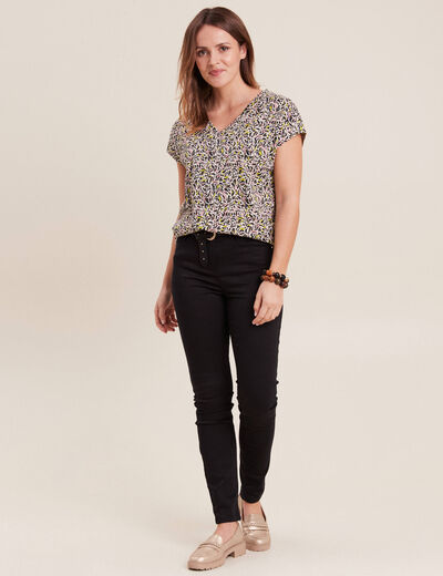 T-shirt manches courtes vert anis femme