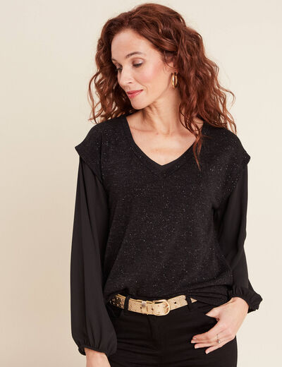 T-shirt manches longues noir femme