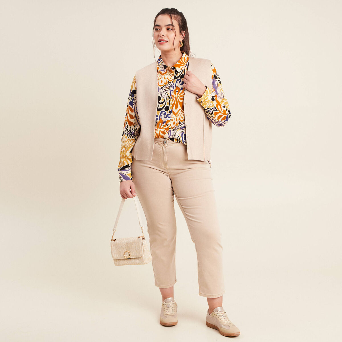 Gilet sans manches couleur or femme
