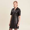 Robe droite simili cuir noir femme