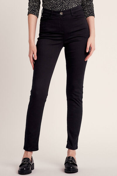 Jean magique ajusté taille standard noir femme