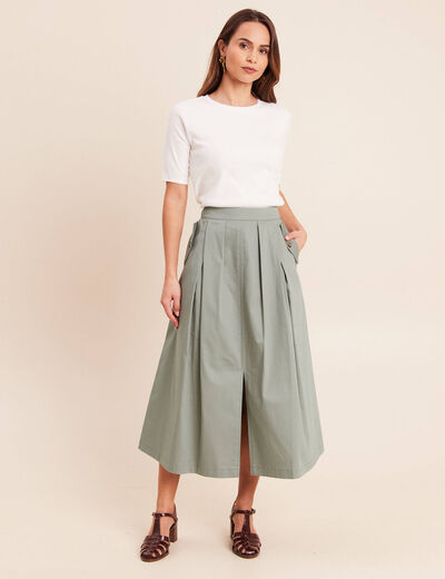 Jupe doubl&eacute;e vert clair femme