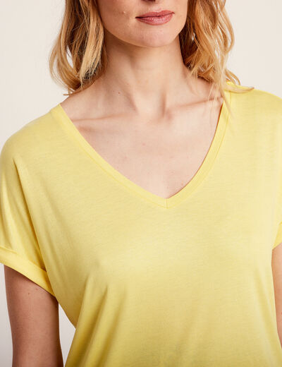 T-shirt manches courtes jaune foncé femme