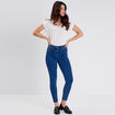 Jeans léger taille haute 7/8ème denim double stone femme