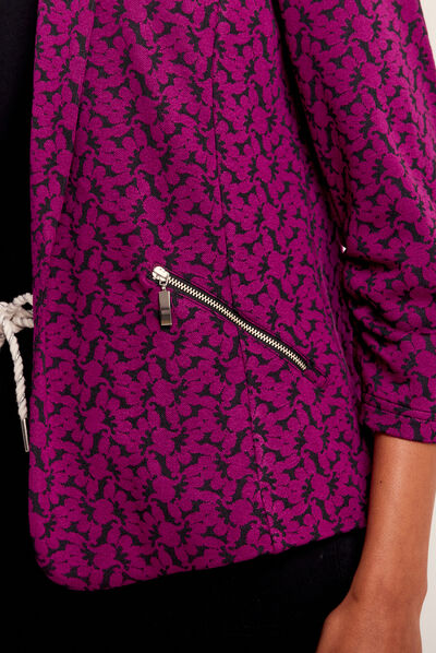 Veste ajustée col châle rose fushia femme