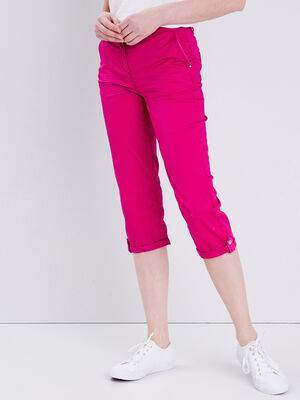 Pantacourt ajuste rose fushia femme