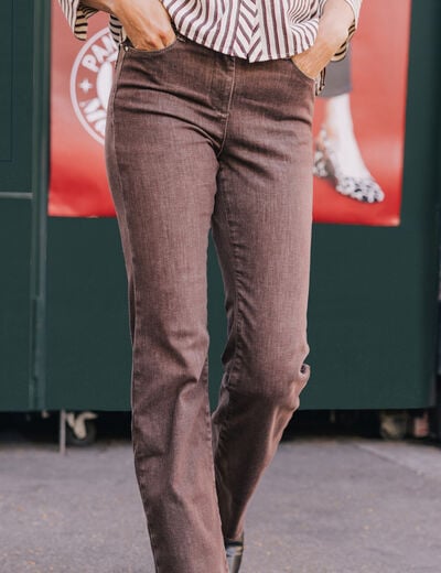 Jean magique L'Unique coupe bootcut marron clair femme