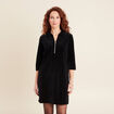 Robe droite velours noir femme