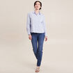 Chemise manches longues bleu femme
