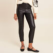 Legging 7/8&egrave;me similicuir noir femme