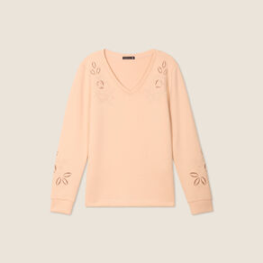 Sweat manches longues beige femme