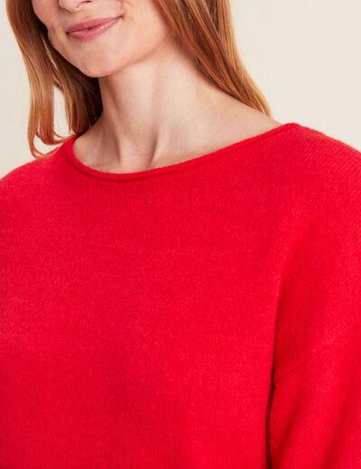 Pull manches longues rose cerise femme