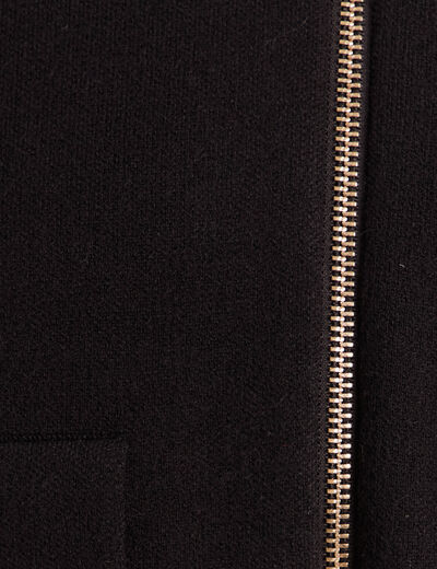 Gilet doubl&eacute; col chemise noir femme