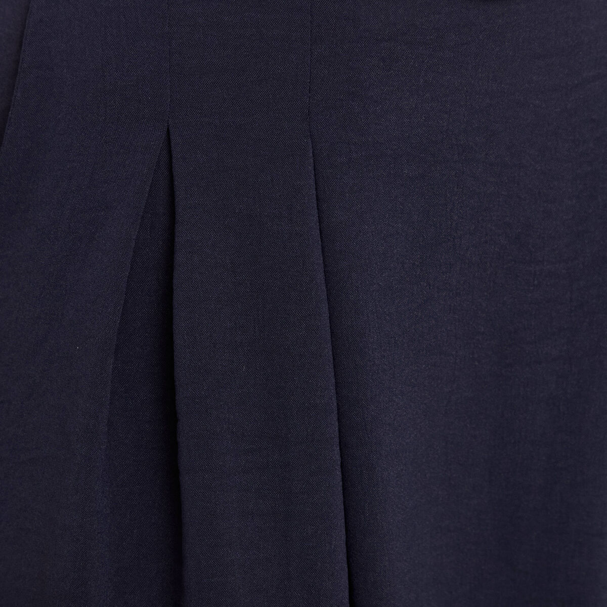 Jupe longue &eacute;vas&eacute;e ceintur&eacute;e bleu fonc&eacute; femme
