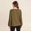 Blouse manches longues vert olive femme