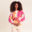 Pull col montant orange femme
